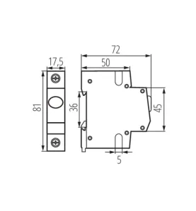 Module avec Indicateur de Tension Vert pour rail TH35