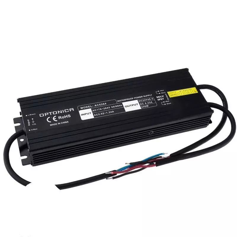 Alimentation LED DC24V 200W 8.35A Étanche IP67