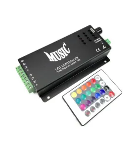 Kit Complet Télécommande et Contrôleur pour Éclairage de LED Musical  RGB/RGBW