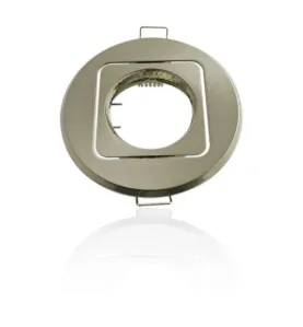 Support de spot encastrable rond orientable aluminium brossé