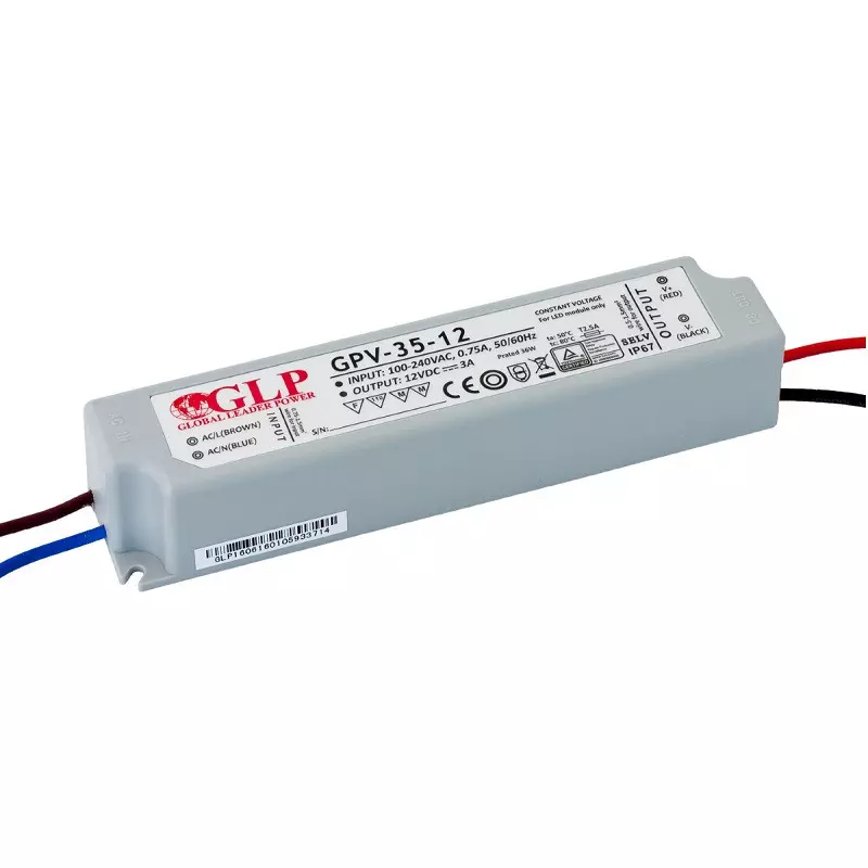 Alimentation LED DC5V 35W 5A Étanche IP67 GLP