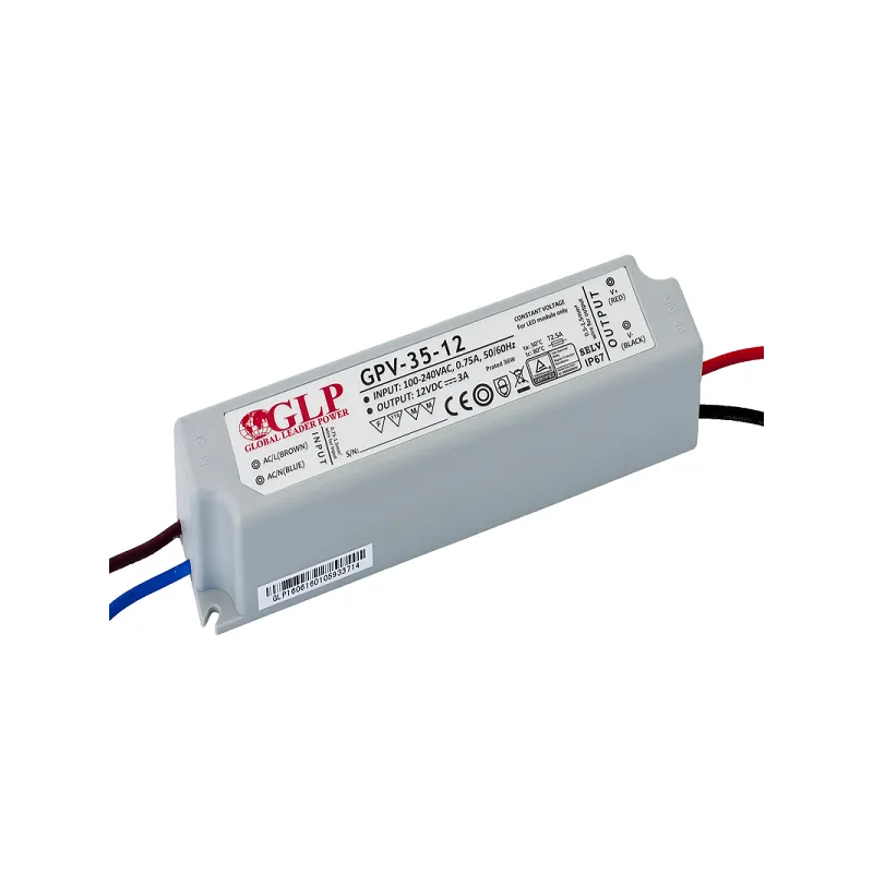 Alimentation LED DC36V 35W 1A Étanche IP67 GLP