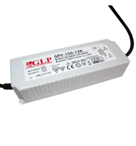 Alimentation LED DC12V 150W 12,5A Étanche IP67 GLP