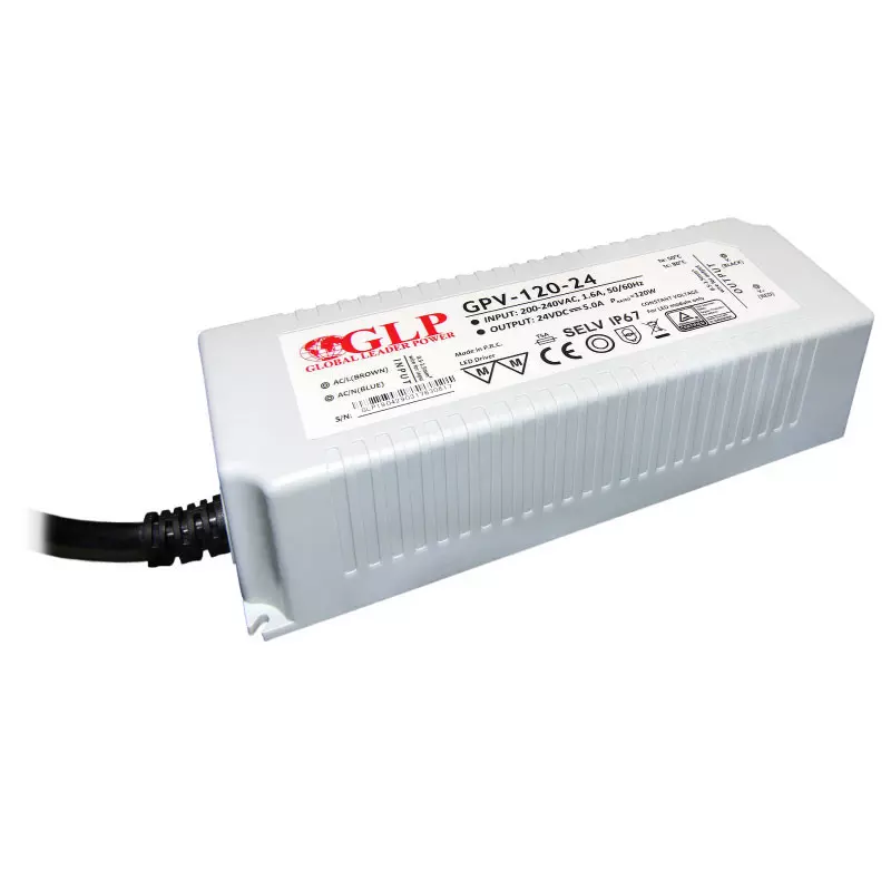 Alimentation LED DC24V 120W 5A Étanche IP67 GLP