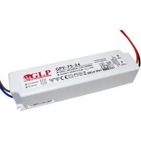 Alimentation LED DC24V 75W 3A Étanche IP67 GLP