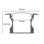 Profilé Aluminium Encastrable 14mm pour Ruban LED 2m