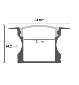 Profilé Aluminium Encastrable 14mm pour Ruban LED 2m