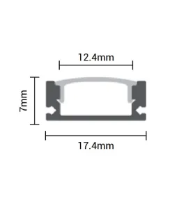 Profilé Aluminium Blanc Fin 7mm pour Ruban LED 2m