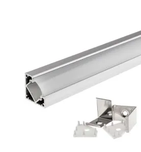 Profilé Aluminium Gris d'Angle 45° pour Ruban LED 1m