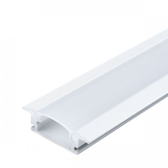 SWANEW 10x1m Profilé Aluminium LED Angle Anodisé Diffuseur laiteux pour  Ruban Bande LED Couvercle Blanc Opaque Forme en U - argent