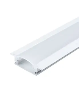 Profilé Aluminium Blanc Encastrable Hauteur 7,4mm Diffuseur Blanc pour Ruban LED 2m