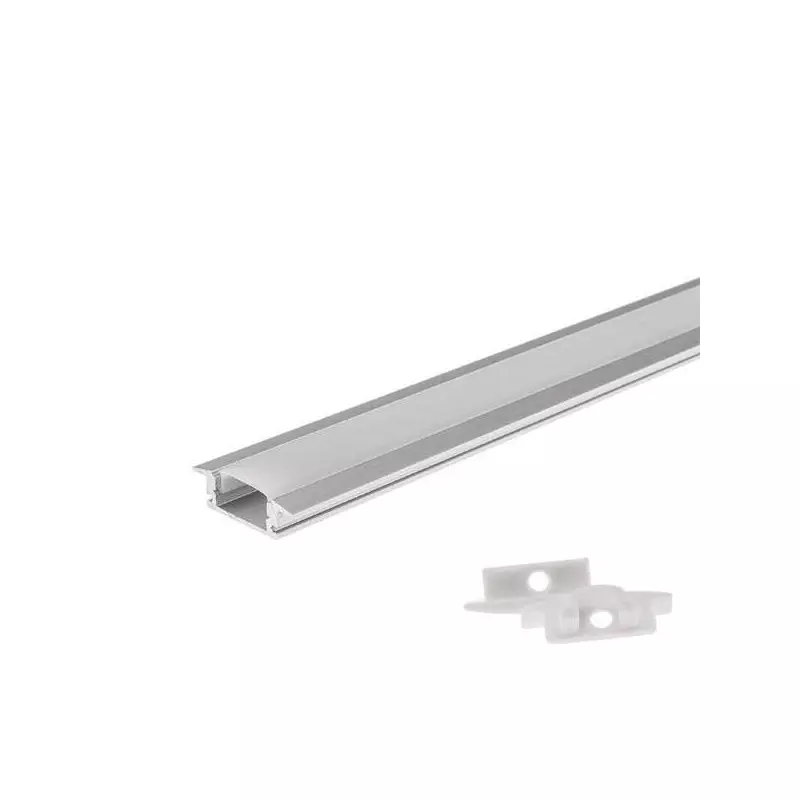 Profilé Aluminium Gris Encastrable Hauteur 7mm Diffuseur  pour Ruban LED 2m