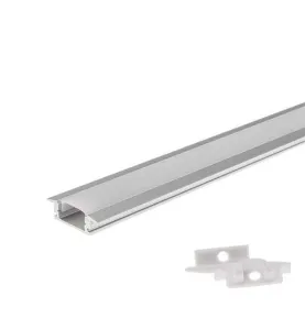 Profilé Aluminium Gris Encastrable Hauteur 7mm Diffuseur  pour Ruban LED 2m