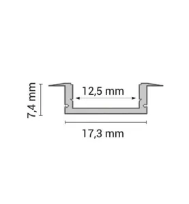 Profilé aluminium Encastrable 6mm Diffuseur Blanc pour Ruban LED 1m.