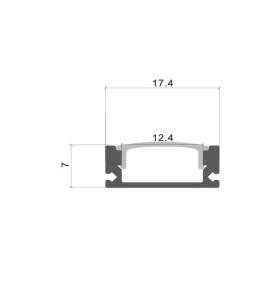 Profilé Aluminium Fin 7mm pour Ruban LED 1m