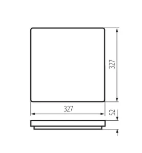 Plafonnier LED 36W étanche IP54 carré côté 327mm Blanc - Blanc Naturel 4000K