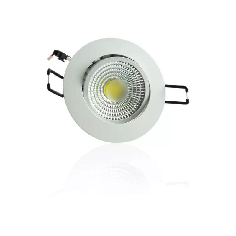 Plafonnier encastrable blanc LED 5W COB - Blanc Chaud 3000K éclairage 40W