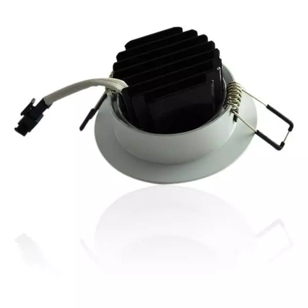 Plafonnier rond encastrable blanc LED 7W COB éclairage 45W - Blanc Chaud  2700K