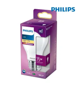 Ampoule LED E27 8,5W Ronde A60 équivalent à 75W - Blanc Chaud 2700K