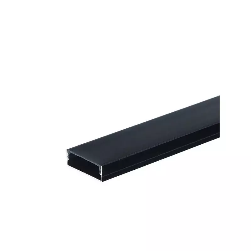 Profilé 2m Noir avec Diffuseur Noir Plat Fin Hauteur 10mm