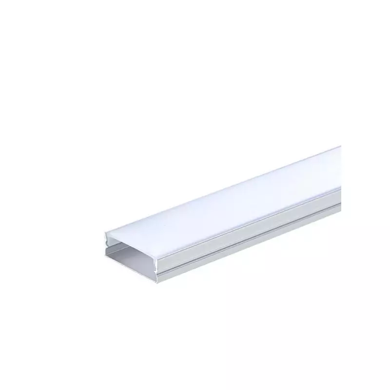 Profilé Aluminium Plat Fin Hauteur 10mm Diffuseur Blanc pour Ruban LED 2m