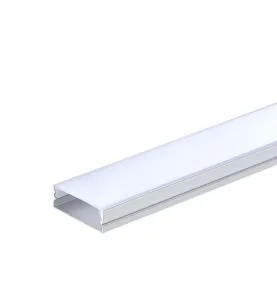 Profilé Aluminium Plat Fin Hauteur 10mm Diffuseur Blanc pour Ruban LED 2m