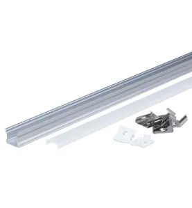 Profile Aluminium 17,2 mm x h14,4mm Diffuseur Blanc pour Ruban LED 2m