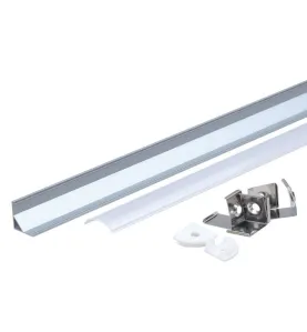 Profilé Aluminium Anodisé Angle 45° Diffuseur Blanc pour Ruban LED 2m