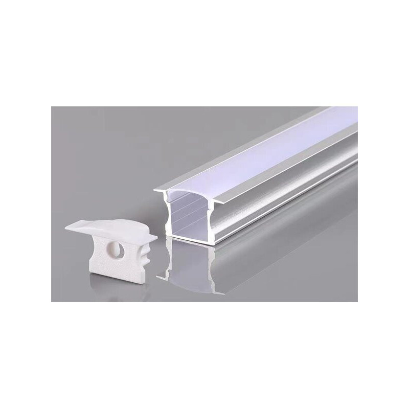 Profilé Aluminium avec Diffuseur Blanc Large 24mm pour Ruban LED 2m