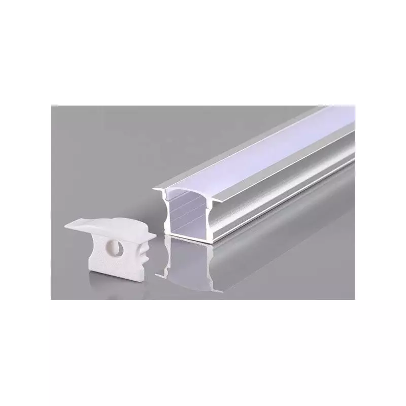 Profilé Aluminium avec Diffuseur Blanc Large 24mm pour Ruban LED 2m