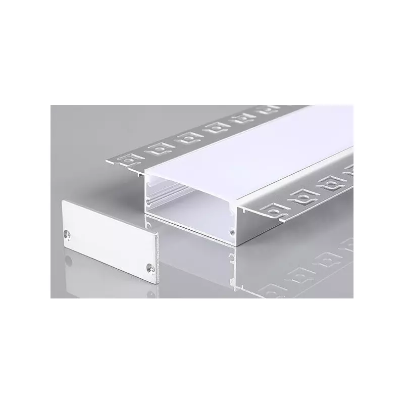 Profilé Aluminium à enduire avec Diffuseur Blanc Largeur 96mm x h20mm x 2m