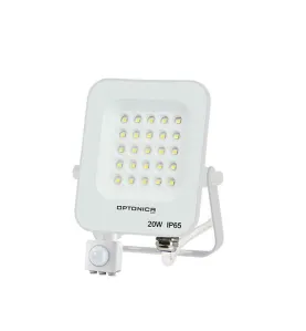 Projecteur LED avec Détecteur Blanc 20W Étanche IP65 1800lm Blanc Chaud 3000K