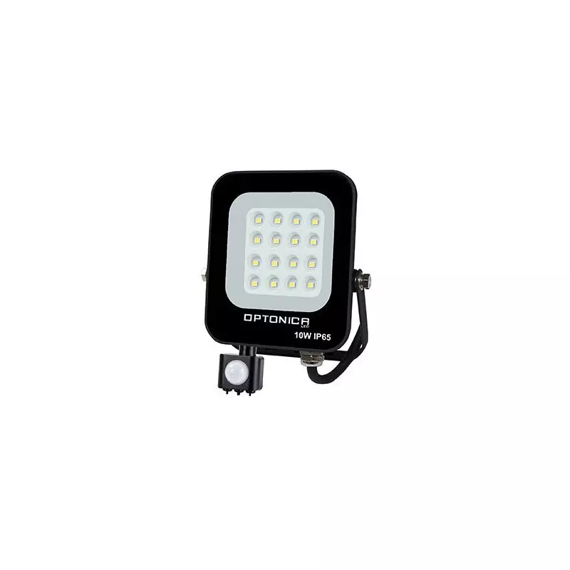 Projecteur LED avec Detecteur Noir 10W Étanche IP65 900lm Blanc du Jour 6000K