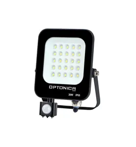 Projecteur LED avec Detecteur Noir 20W Étanche IP 65 1800lm Blanc du jour 6000K