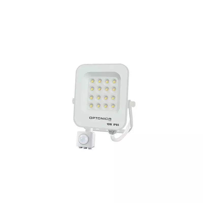 Projecteur LED avec Detecteur Blanc 10W Étanche IP65 900lm Blanc Chaud 3000K