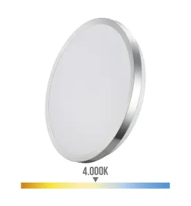 Plafonnier Circulaire Blanc / Chrome 12W 1160lm (96W) - Blanc Naturel 4000K