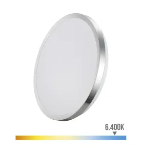 Plafonnier Circulaire Blanc / Chrome 12W 1160lm (96W) - Blanc du Jour 6500K