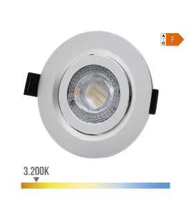 Spot Encastrable LED 9W 806lm (72W) Rond Chrome - Blanc Chaud 3200K