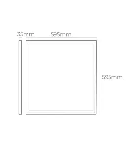 Dalle LED 40W Carré Chrome Mat 59,5 x 59,5 x 3,5cm - Blanc du Jour 6400K