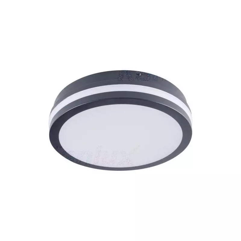 Plafonnier LED 18W à détecteur étanche IP54 rond ∅220mm Graphite - Blanc Naturel 4000K