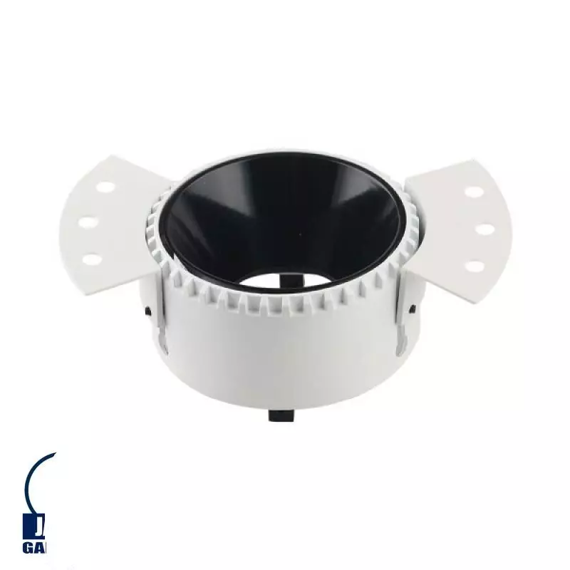 Support Spot Encastrable Blanc Interrieur Noir Rond ∅140mm 1xGU10 Max 35W