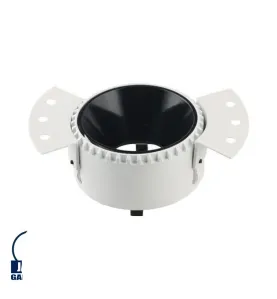 Support Spot Encastrable Blanc Interrieur Noir Rond ∅140mm 1xGU10 Max 35W