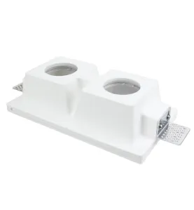 Support Spot Encastrable Blanc Rectangulaire Largeur 118mm 2xGU10 Max 35W