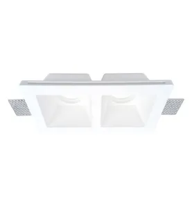 Support Spot Encastrable Blanc Rectangulaire Largeur 118mm 2xGU10 Max 35W