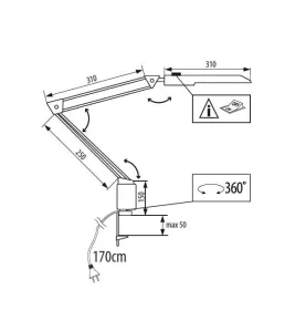 Lampe de bureau LED HERON LED 5W Kanlux 27600