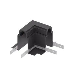 Connecteur d'Angle 90° Noir Aluminium pour Rails Semi-Encastrables Triphasés Magnétique S35