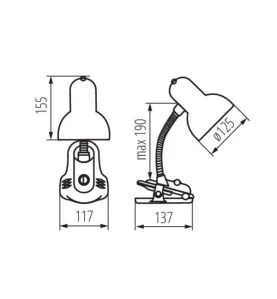 Lampe de bureau 10W Argent - culot E27