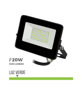 Projecteur LED 20W Noir Étanche IP65 1000lm (160W) - Vert