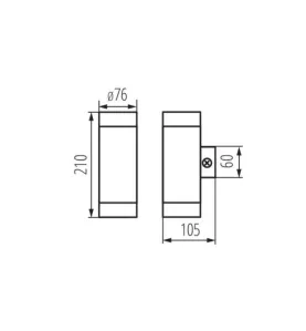 Applique murale pour 2 ampoules GU10 étanche IP44 Acier inoxydable