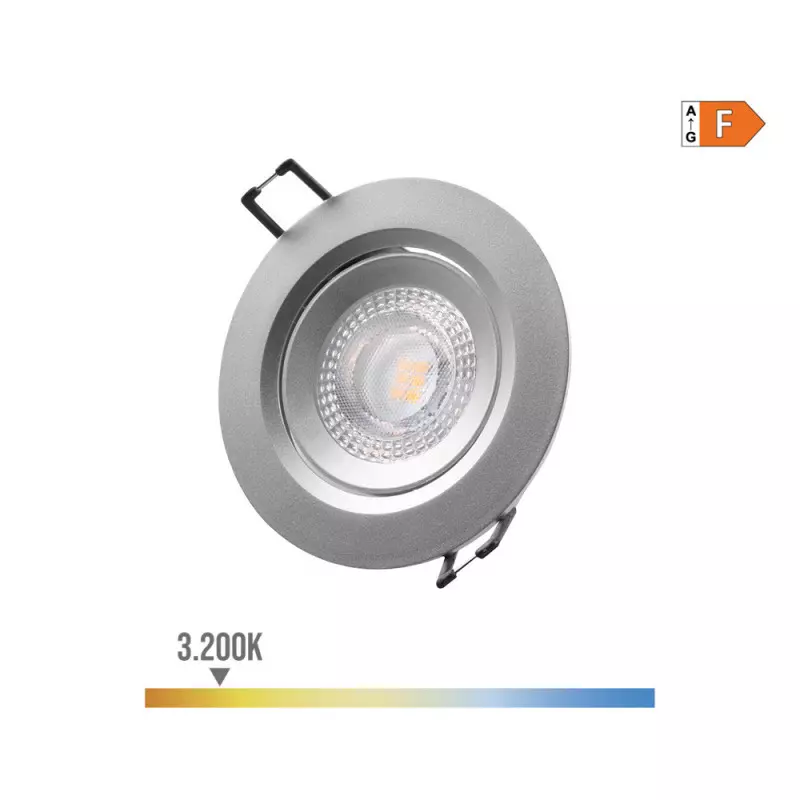 Spot LED Encastrable Chrome 5W 380lm 120° - Blanc Chaud 3200K